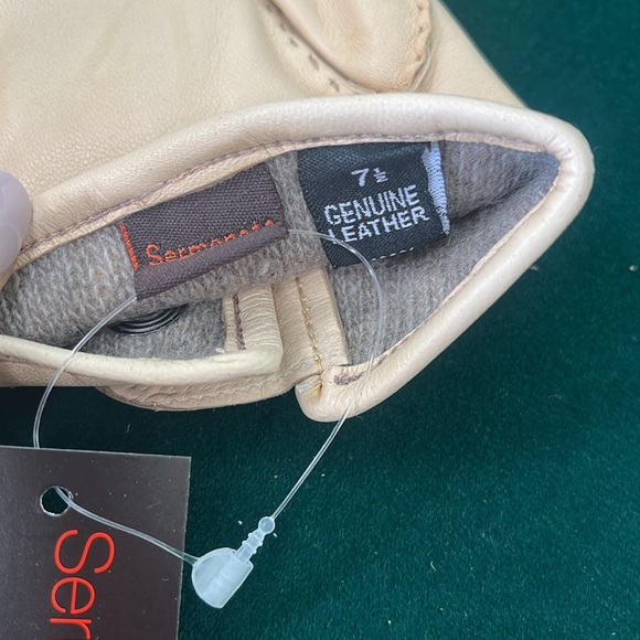🦐 Sermoneta Nappa Cashmere Leather Gloves 7 1/2 - Picture 5 of 5
